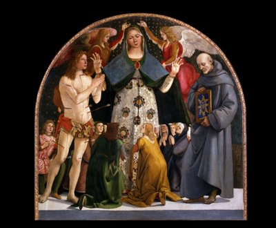 Madonna of Mercy and Saints Sebastian and Bernardino da Siena by Luca Signorelli